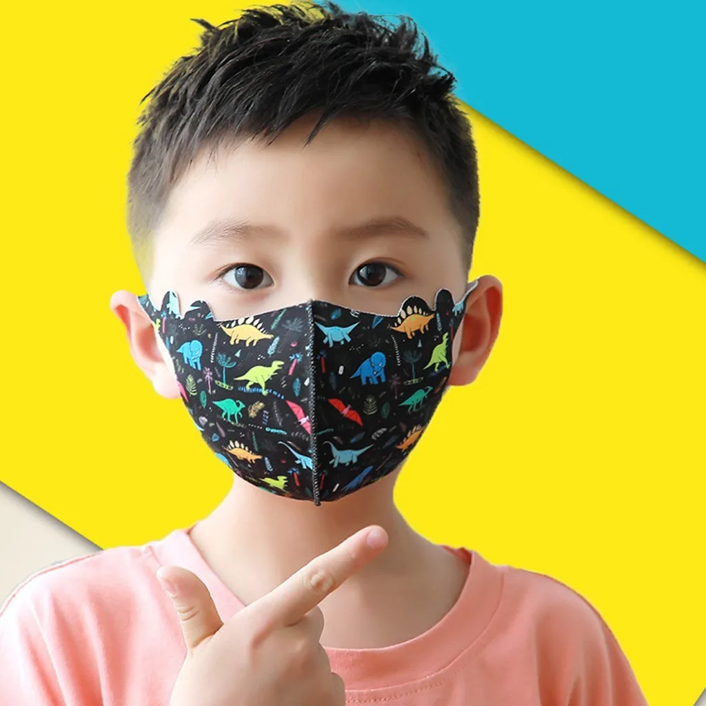 Маска детская многоразовая регулируемая с мультяшным принтом 5 шт. | Красота и