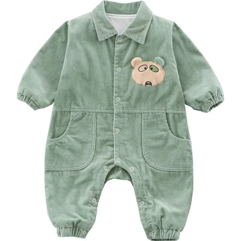 

free shipping! Infant spring and autumn BABY BODYSUIT work clothes corduroy ha clothes