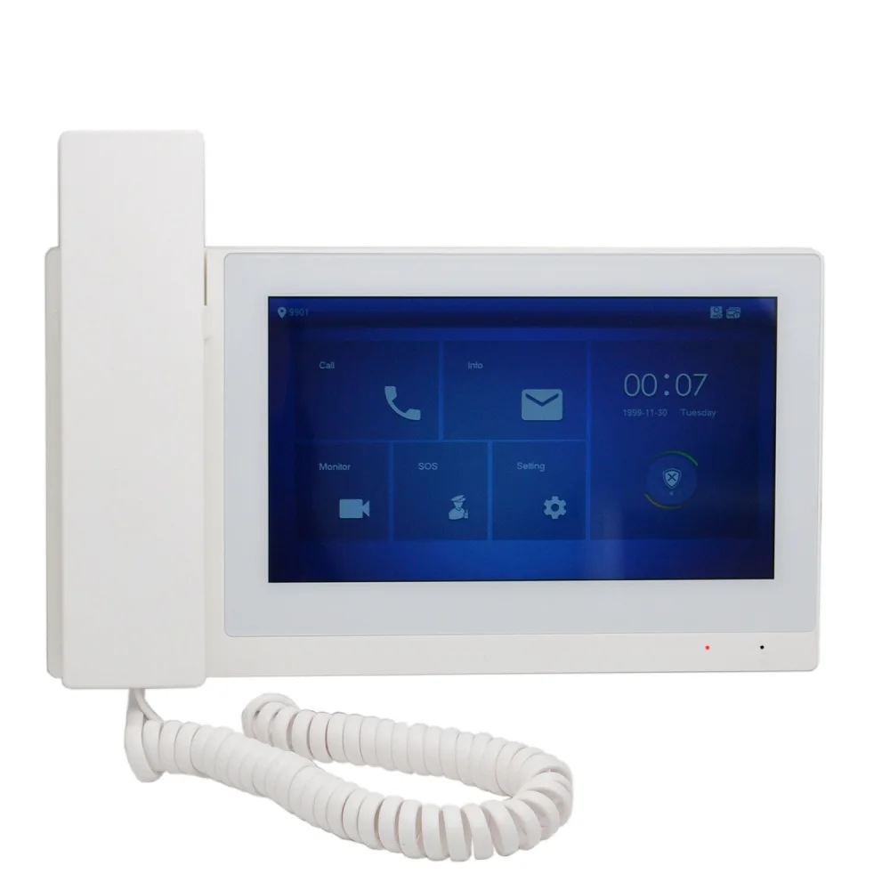 with logo White DH логотип VTH5221E/EW-H 7 дюймов сенсорный экран крытый монитор, ip-дверной звонок, ручной, видео-домофон, проводной дверной зв - Цвет: with logo White