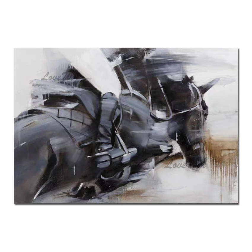 

Simple Abstract Black And White 100% Hand-painted Oil Painting Canvas Wall Art Home Decoration Pieces Unframed Artwork Paintings