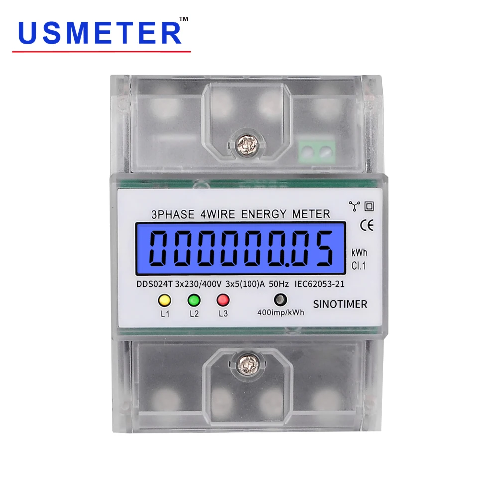 DDS024T 100A 400imp 50 гц жк-дисплей с подсветкой 3 фазы счетчик энергии КВТЧ цифровой счетчик с транспортной крышкой счетчик электроэнергии