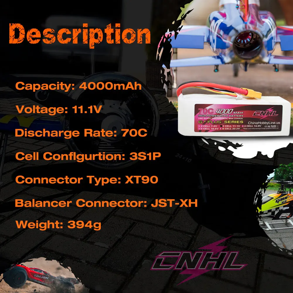 CNHL 4000mAh 11 1 V 3S 70C Lipo аккумулятор для самолета вертолета Jet Edf Speedrun с разъемом XT90|3s lipo