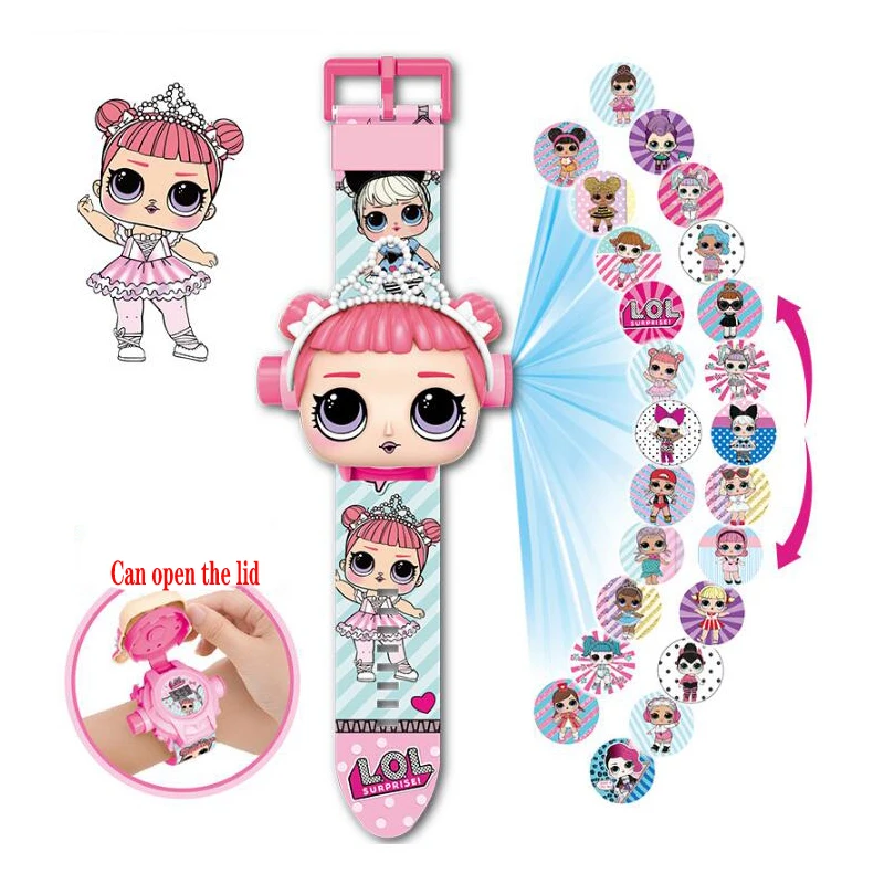 Часы-проектор для мальчиков и девочек с куклой LOL 24 модели Мультяшные