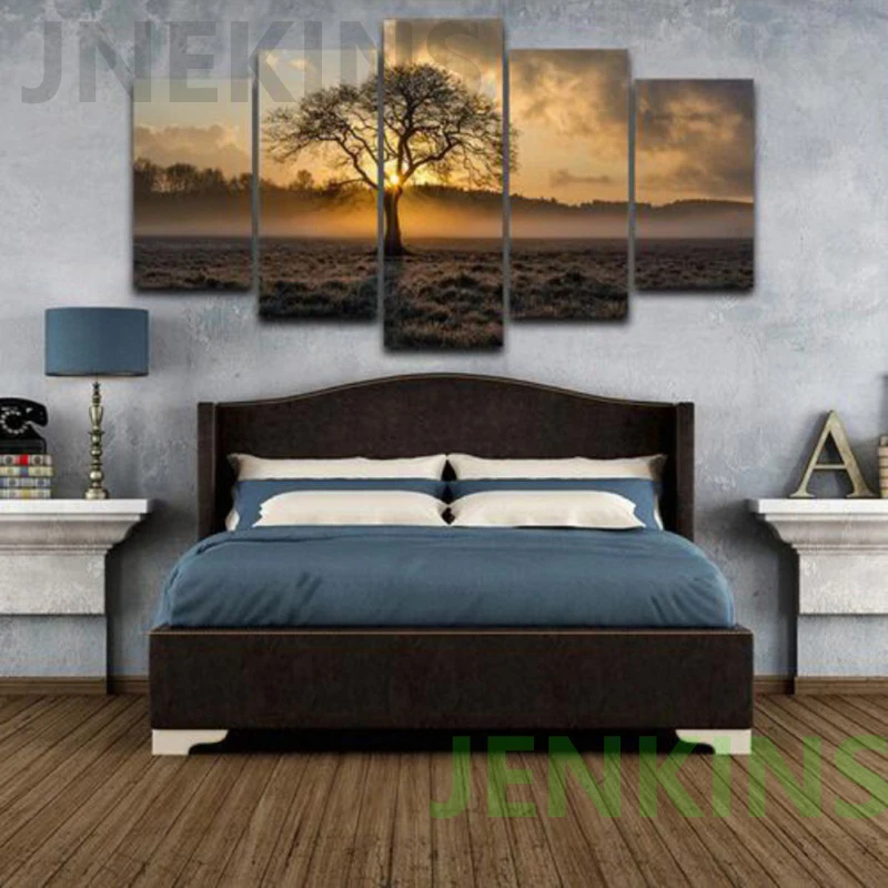 

5 Pieces Life Of Tree Modern Canvas Art Painting Decor Home Wall Art landscape picture wallart for living room decor Jenkins