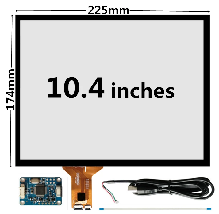 10.4 Inch 225mm*174mm High Compatibility Universal Industrial Equipment Capacitive Digitizer Touch Screen Panel Glass