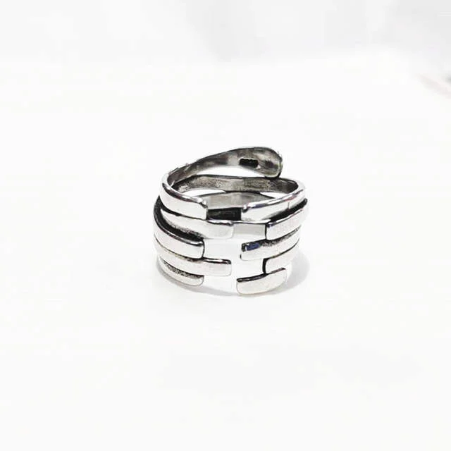 925 Sterling Silver Irregular Geometric Rings for Women Engagement Jewelry Girls Open Finger Rings with Personality Exaggeration image 4