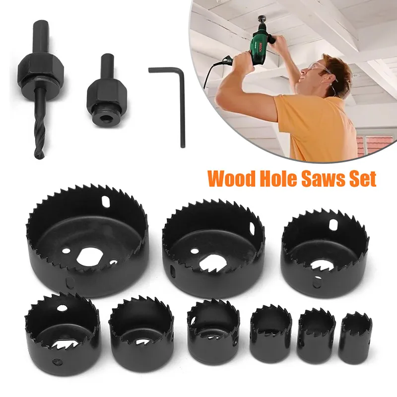 

Metal Hole Saw Kit 12 Pcs High Speed Steel Saw for Drilling PVC Board Metal and Plastic Plate for Plasterboard Ceiling Wood Hole