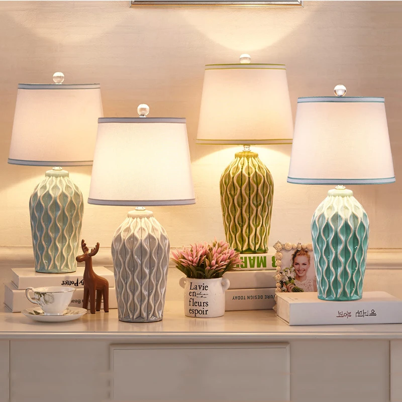Nordic Керамика ткани арт настольная лампа современный минималистский Творческий