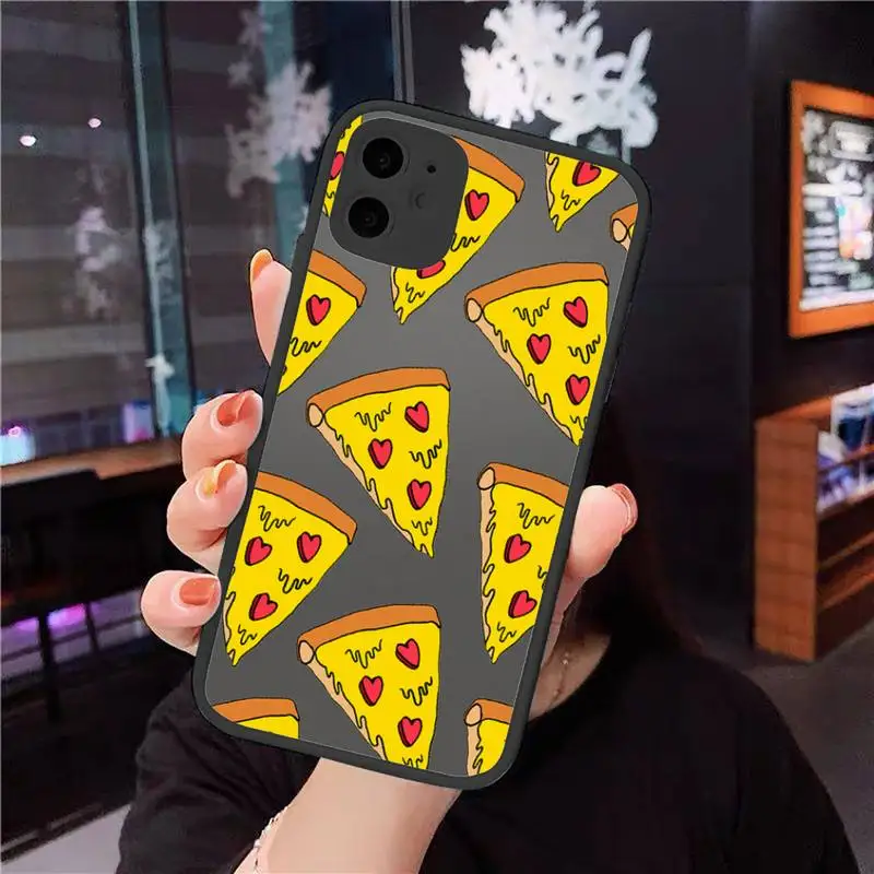

Funny cartoon pizza best friends Phone Cases Matte Transparent for iPhone 7 8 11 12 s mini pro X XS XR MAX Plus cover funda
