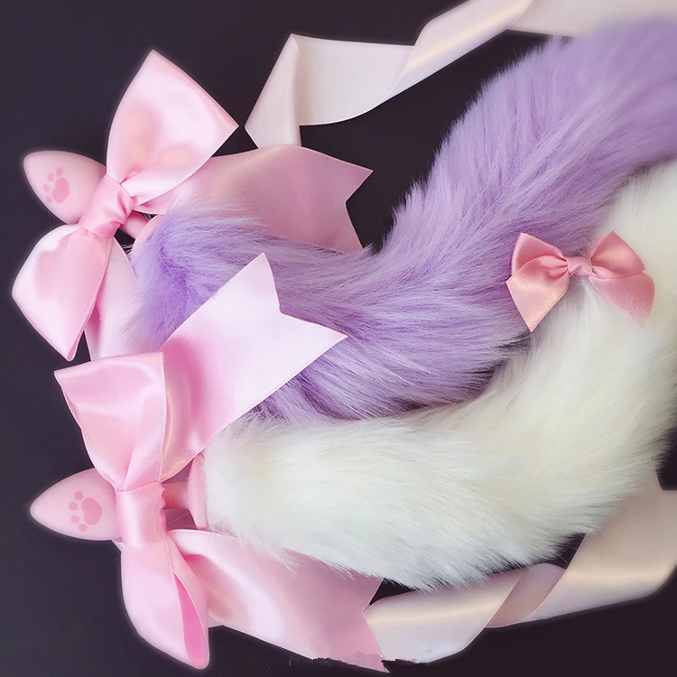 100% милые японские Мягкие Силиконовые анальные пробки ручной работы с бантом из