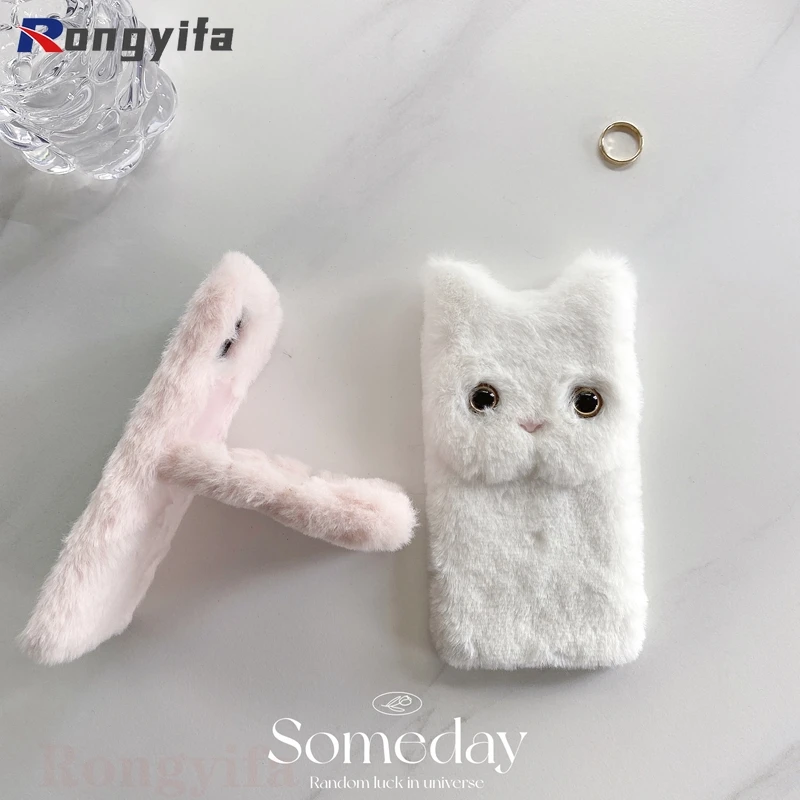 for xiaomi mi 11 10 ultra 10t 9 pro 10s cc9 note 10 a3 a2 lite poco x3 pro nfc cute cat ears phone case plush back cover free global shipping