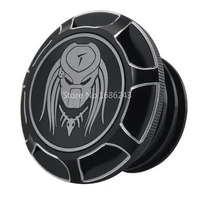 motorcycle aluminum predator mask black fuel gas tank oil cap cover for harley xl dyna softail touring road king trike models
