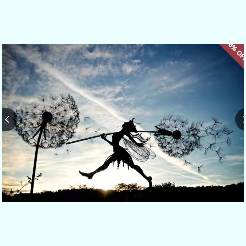 

Outdoor Garden Decorative Stake Fairies And Dandelions Dance Together Garden Yard Art Decor Lawn Landscape Fairies Sculpture