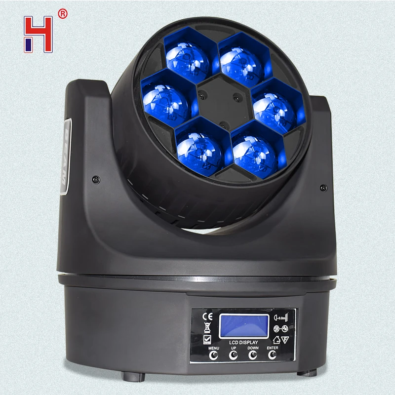 

Stage Lighting Led Wash DMX 6X12W Bee Eye Professional Stage Light Moving Head LED Beam For Disco Party DJ Show