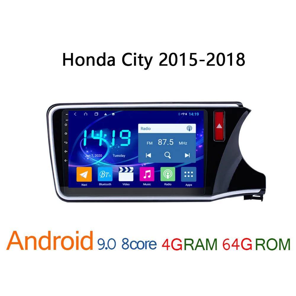 Автомобильное радио для Honda City Greiz Gienia 2015 2018 4G + 64G 8 ядер Авторадио android coche