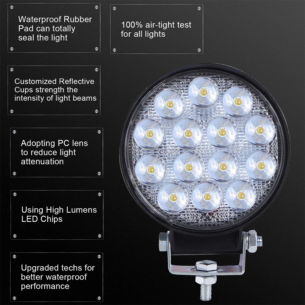 4Pcs 12V Led Work Light 24V Beams Bar Offroad 4x4 Car SUV Accessories Fog Lamp for Pickup Truck jeep wrangler tj | Автомобили и