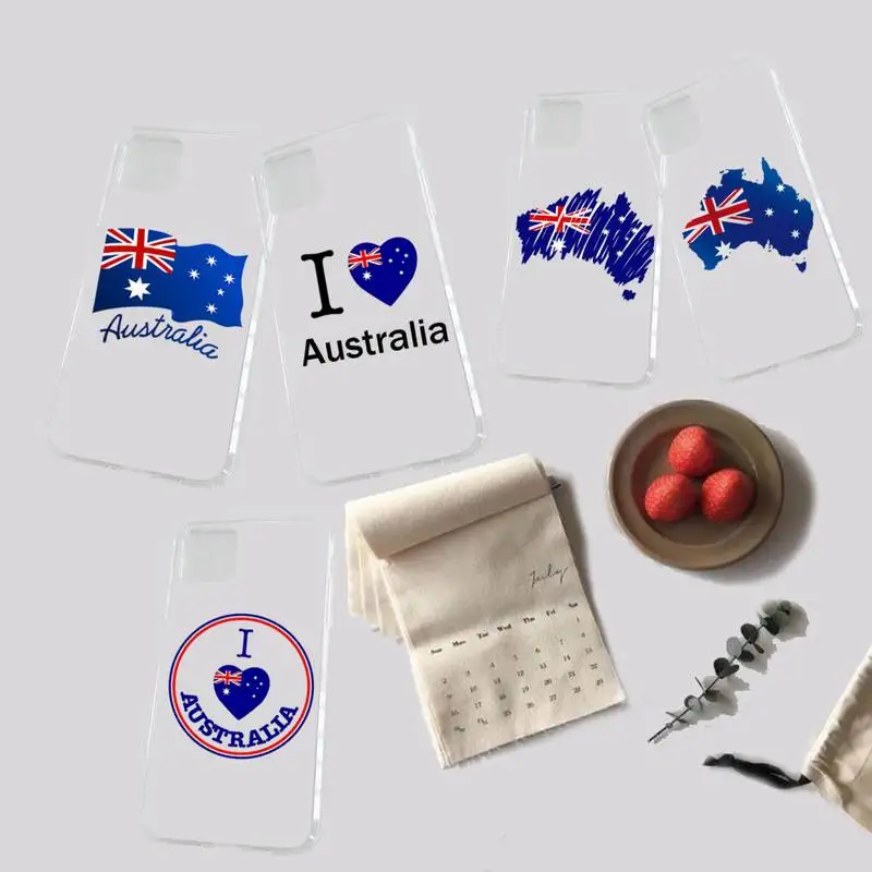 

Australian flag design pattern Phone Case Transparent for iPhone 7 8 11 12 13 s mini pro X XS XR MAX Plus