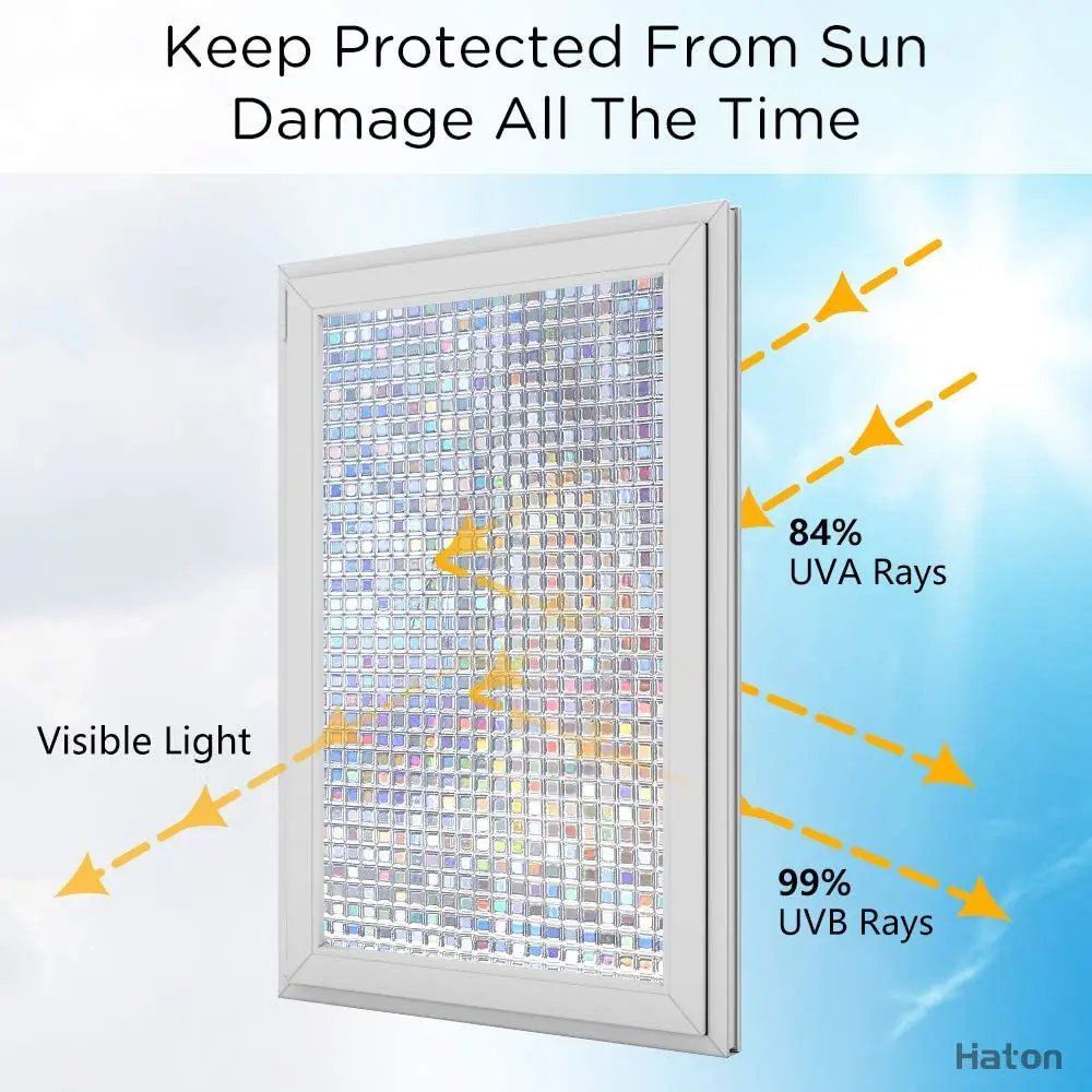 Тонированные 3D статические декоративные радужные пленки без клея для
