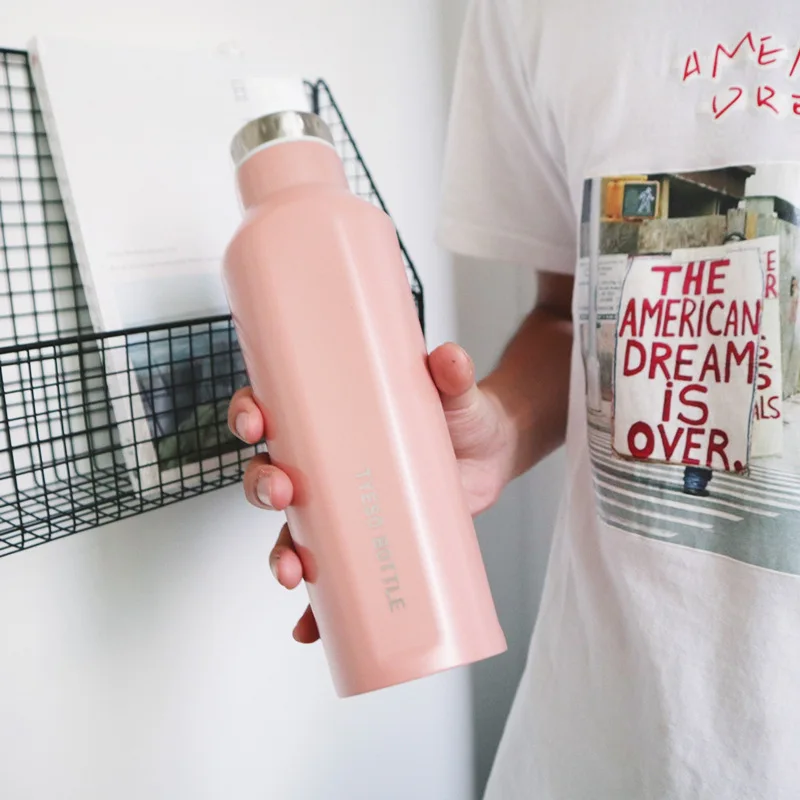 

500ml Portable Ourdoor Cup Mug Bicycle Riding Insulated Cup Stainless Steel Thermos Cup Warm-keeping Cup Sports Kettle