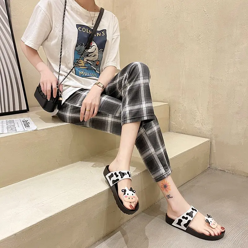 

Shoes Woman's Slippers Platform Low Rubber Flip Flops Luxury Slides 2021 Hawaiian Massage Designer Soft Flat Rome Fabric PU