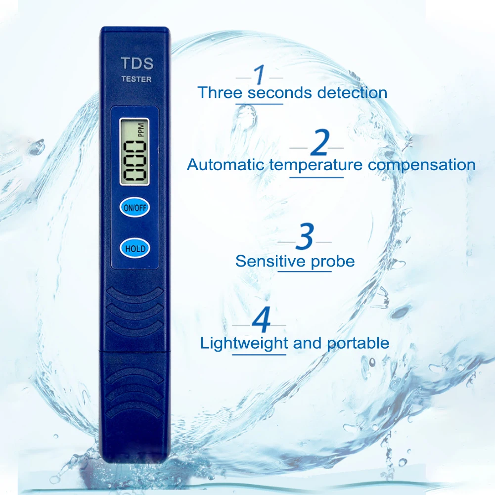 Auto Off Home Water Test Measuring Tool Professional Battery Powered Digital Aid Tester Pen Accurate TDS Meter LCD Display | Инструменты