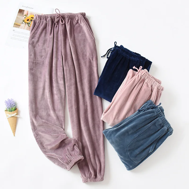 2019 осенне зимние одноцветные штаны для сна мужские повседневные брюки пижама