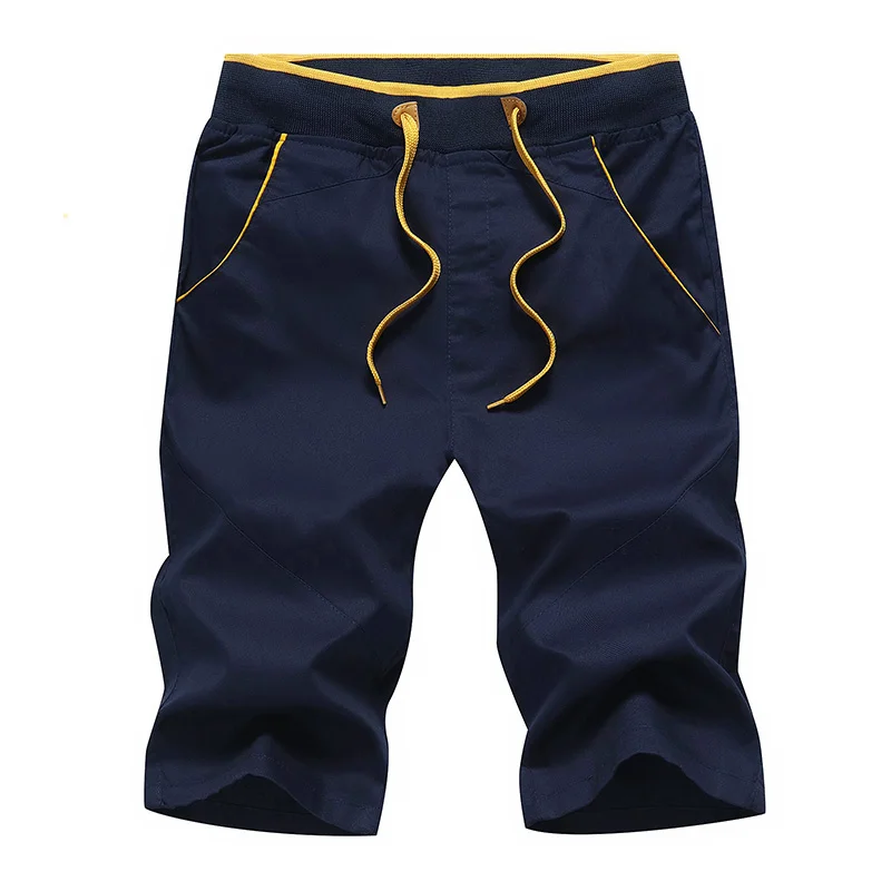 

Men's Shorts Hot 2021 Summer Casual Cotton Fashion Style Boardshort Bermuda Male Drawstring Elastic Waist Breeches Beach Shorts