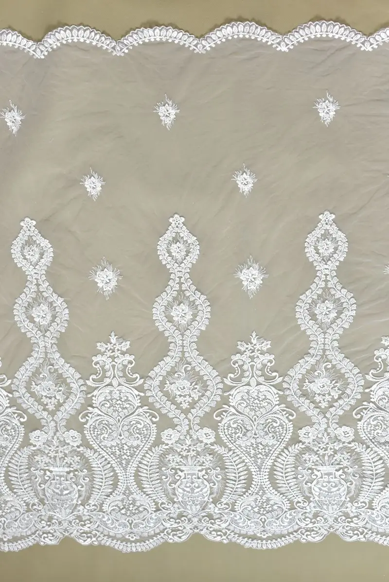 

European Heavy Industry Beaded Lace Wedding Dress Fabric Material High-End Diy Embroidery Beaded Accessories For Clothing V2680