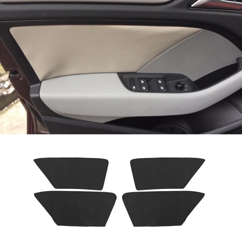 

For Audi A3 2014 2015 2016 2017 2018 4pcs Microfiber Leather Interior Door Handle Panel Cover Sticker Trim
