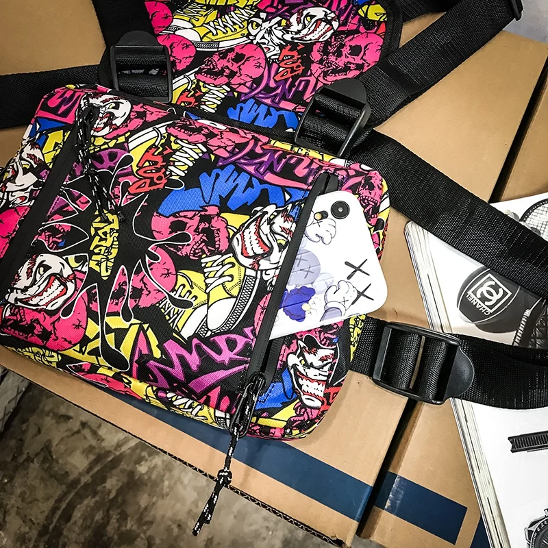 

Hip hop streetwear functional Tactical Chest Mobile Phone Bags Male Casual Fanny Pack Fashion Chest Rig Bag For Men Waist Bag