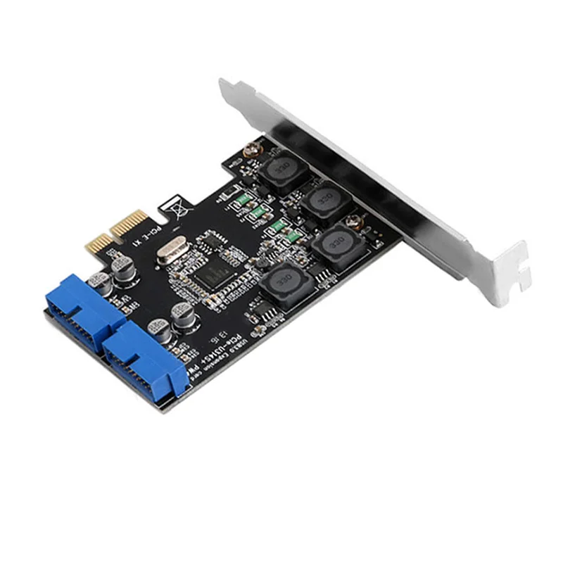 2 порта 19Pin USB 3 0 карта PCI-e для внутреннего 20Pin s Male PCI Express адаптер | Компьютеры и офис