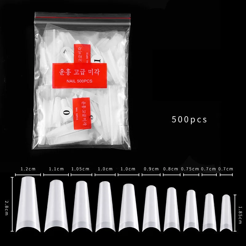 

500Pcs/Bag ABS Fake Nails Accessories French Denim Flat Fake Nail Wholesale Nails Supplier Salon Tool Manicure Gel UV Fashion
