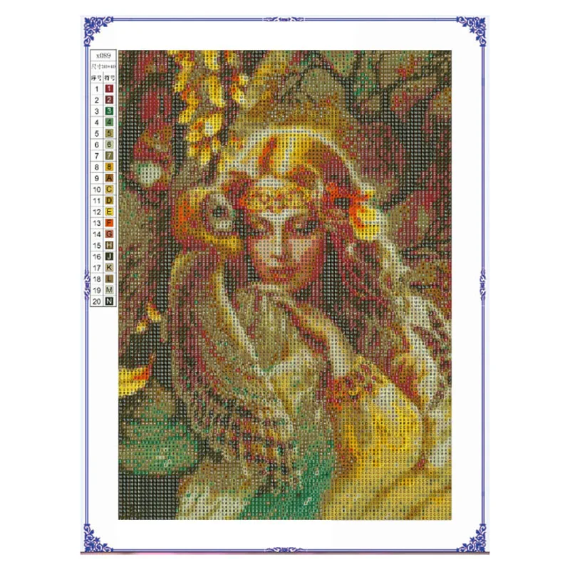 Набор для вышивки крестиком Девушка и сова сделай сам 5D алмазная живопись