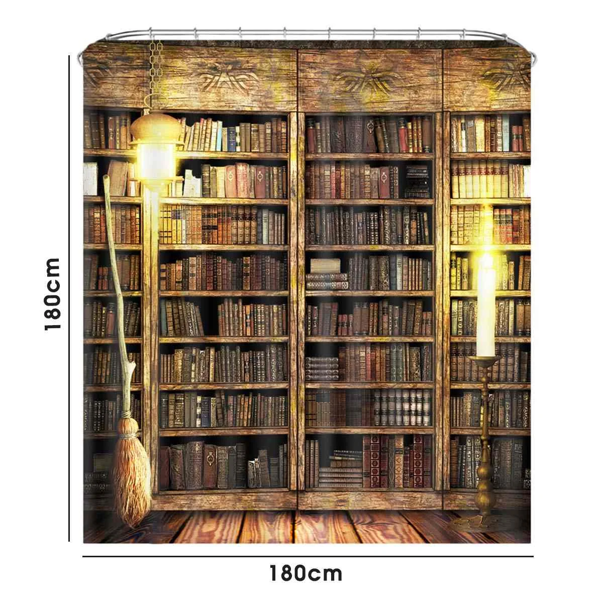 180x180 см старый ретро учебный деревянный книжный Стеллаж с рисунком занавеска для