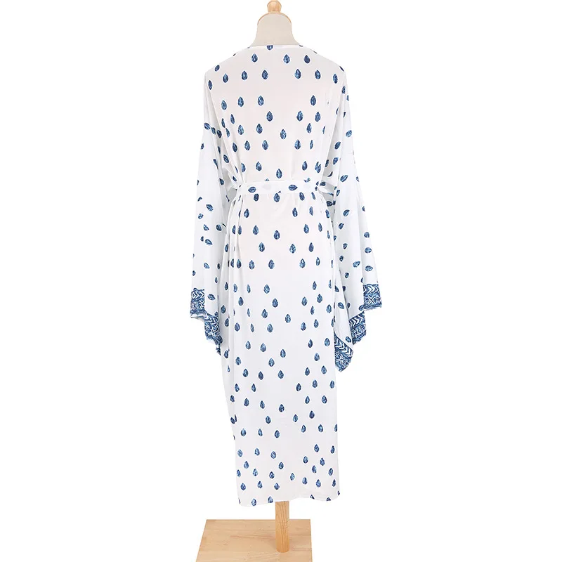 

Women's Floral Kimono Cardigan Swimsuit Beach Cover up with Open Front Dress Beachwear for Summer