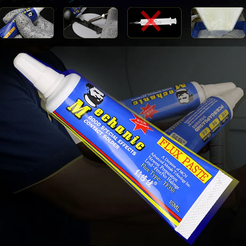 Паяльная паста MECHANIC TF350 15 мл BGA паяльная без очистки флюс не содержит свинца