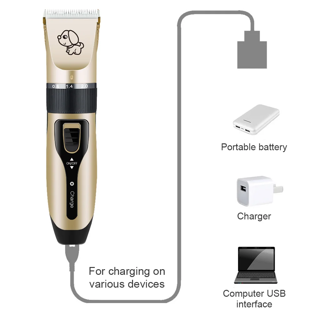 

Electric Dog Clipper Set Washable Pets Hair Trimmers Tools USB Rechargeable C6 Quiet Big Dog Cat Groomers Clippers
