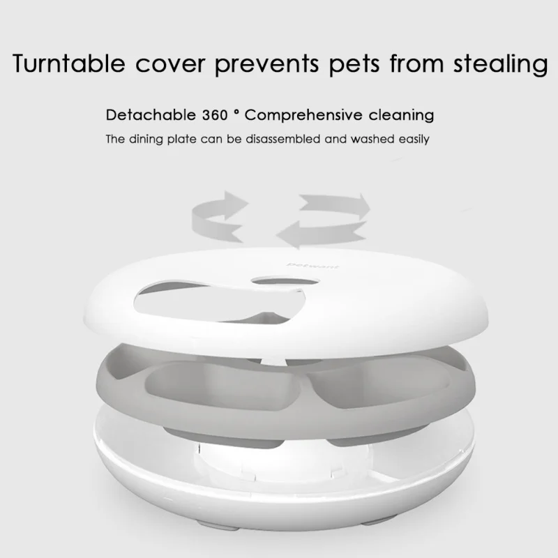 

Round Timing Feeder Automatic Pet Feeder 6 Meals 6 Grids Cat Dog USB Electric Dry Food Dispenser 24 Hours Feeders