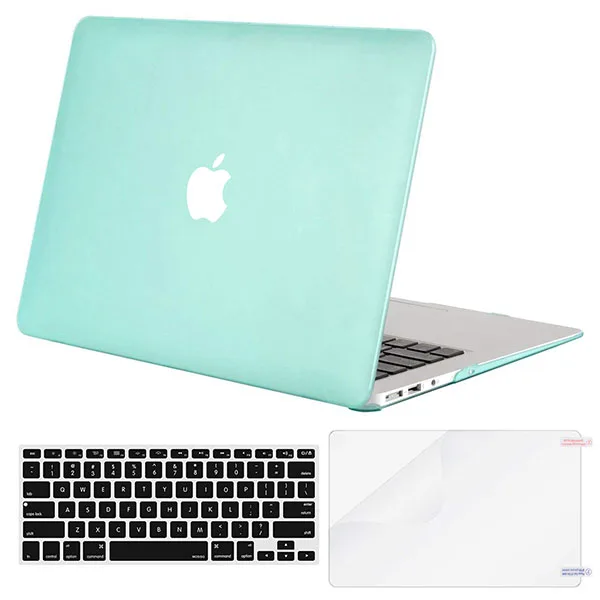 MOSISO Жесткий Чехол для ноутбука Macbook Air 13 A1466/A1369, чехол для ноутбука 2012-+ чехол для клавиатуры+ Защитная пленка для экрана - Цвет: Mint Green