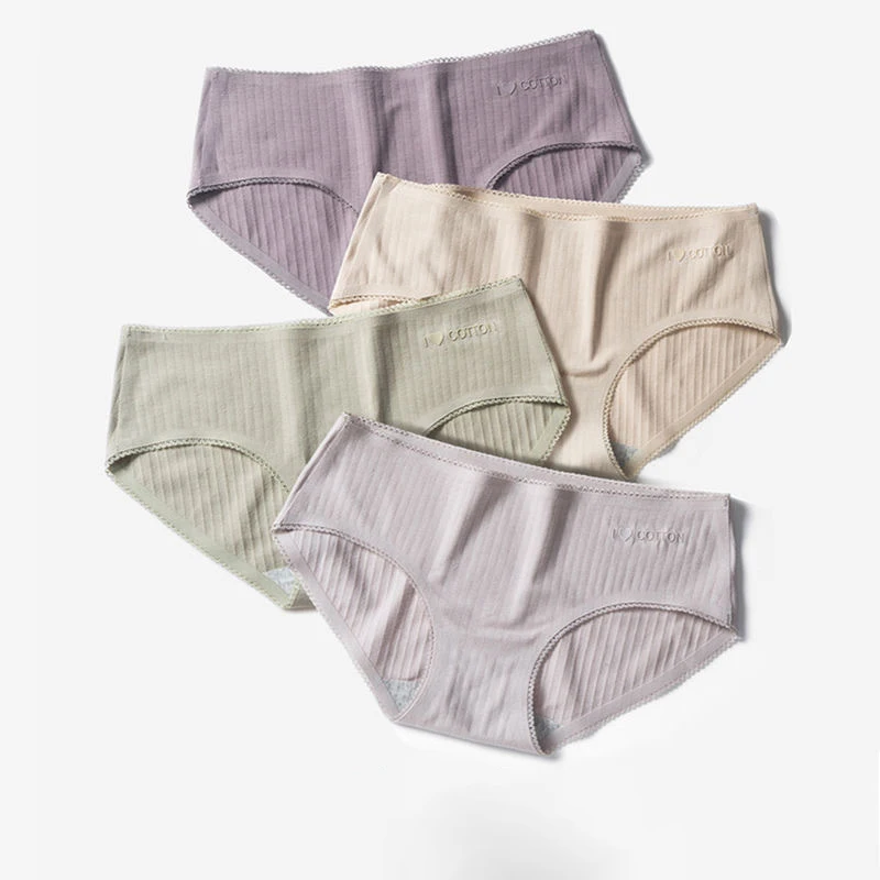 Удобные трусики со средней талией женское нижнее белье женские в полоску тонкие