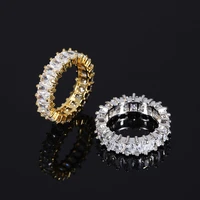 funmode luxury sparkling aaa cubic zircon engagement rings for women baguette finger ring anelli donna wholesale fr88
