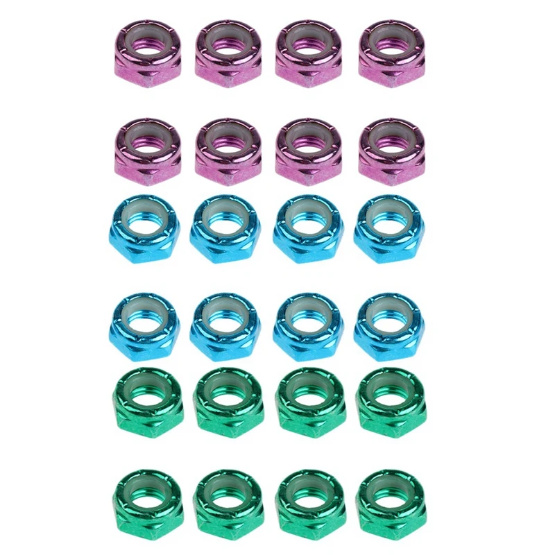 

24Pcs Skateboard Truck Wheel Axle Screw Nuts Longboard Hardware Accessories
