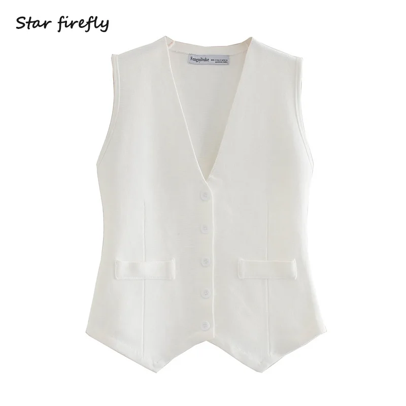 : Звездный модный жилет Za для женщин осень 2020 повседневный Тонкий однобортный с