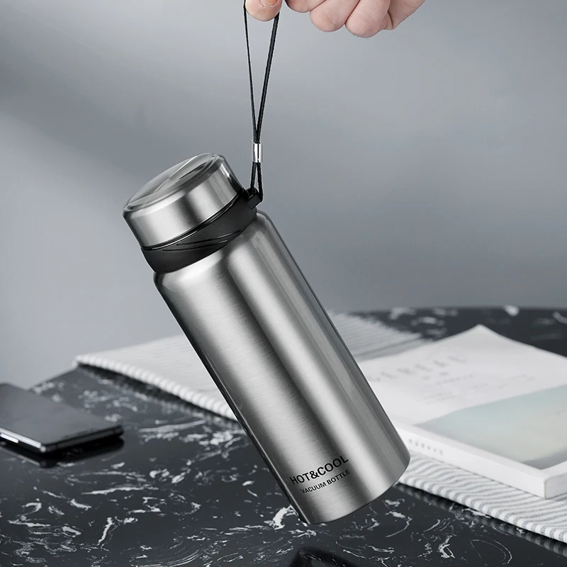 

oneisall 750/1200ML Portable Large Capacity Stainless Seel Thermos Bottle Outdoor Sports Vacuum Flask Water Bottles With Handle