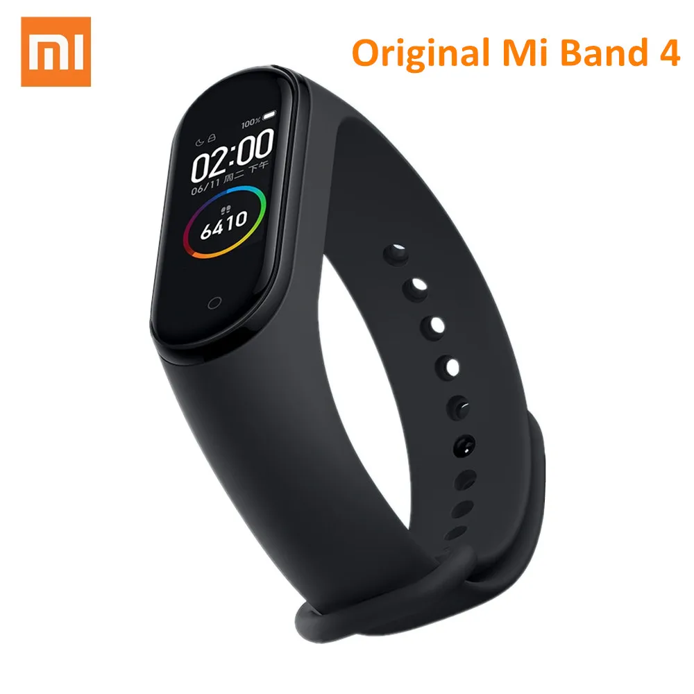 Оригинальный Смарт браслет Xiaomi Mi Band 4 цветной экран фитнес трекер с пульсометром