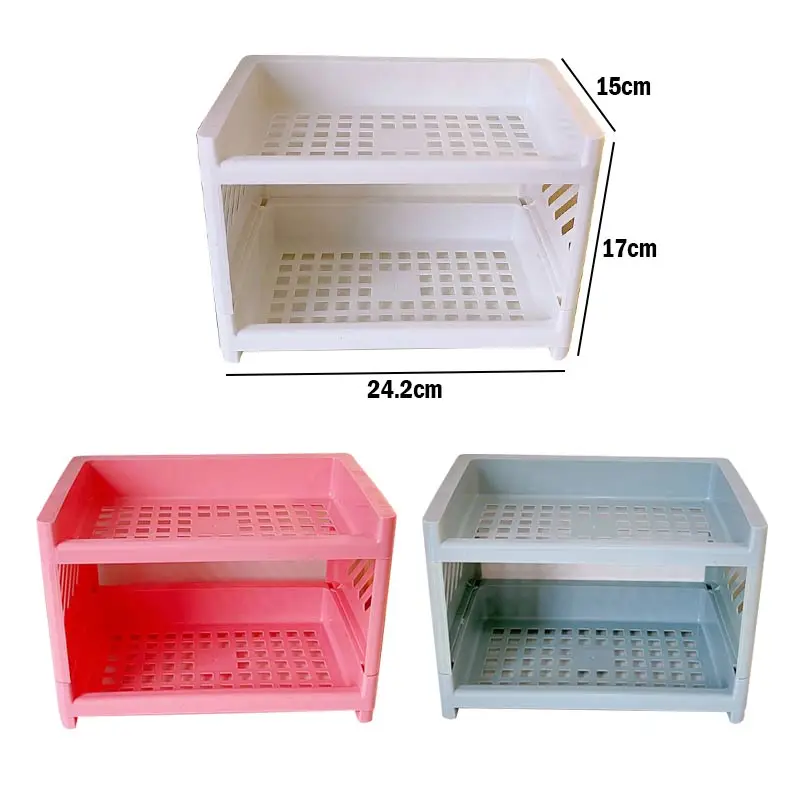 Двухуровневая корзина коробка для хранения Складная полка косметики ювелирных