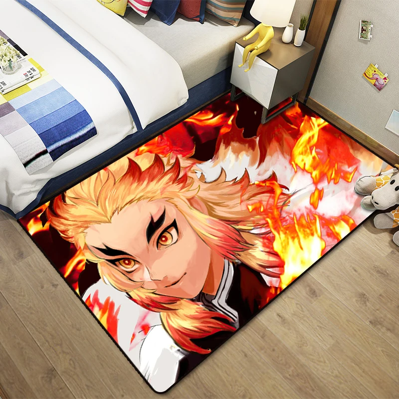 Аниме Demon Slayer Kimetsu no Yaiba дверной коврик ковер напольный Kamado Tanjirou для спальни