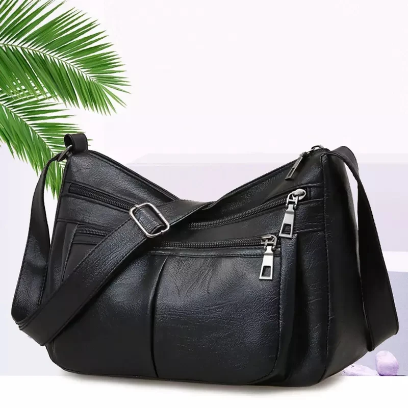

New fashion special price women's bag leisure Pu anti splash solid soft leather simple one Shoulder Messenger Bag