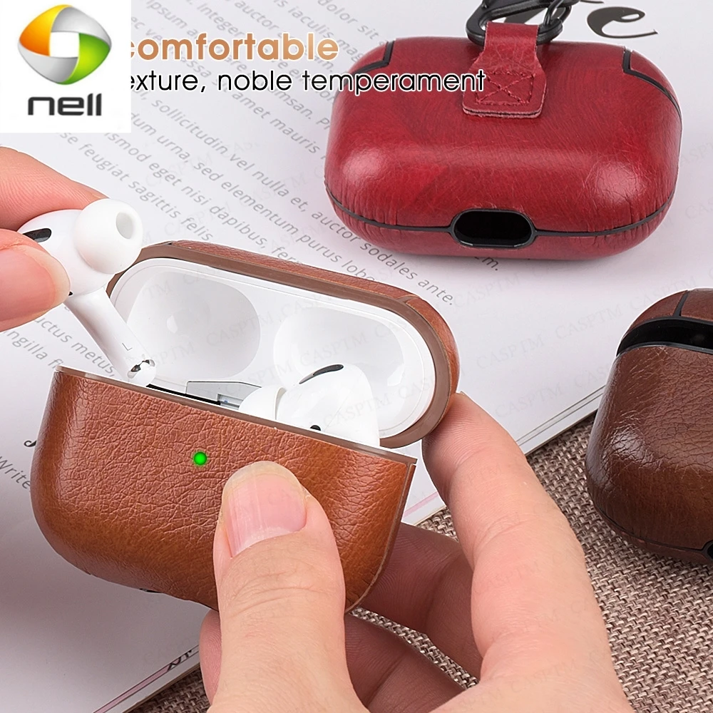 

Case For AirPods Pro 3 Case Leather Earphones Accessories Anti-lost Hook Protective Headphone Cover For Apple Air Pods Pro shell