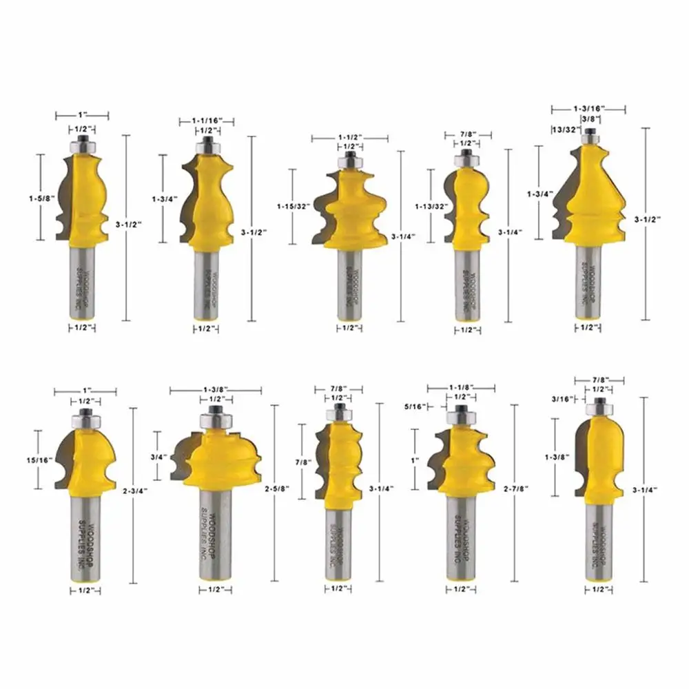 Концевая фреза с хвостовиком 10 шт./компл. архитектурная лепка ЧПУ для